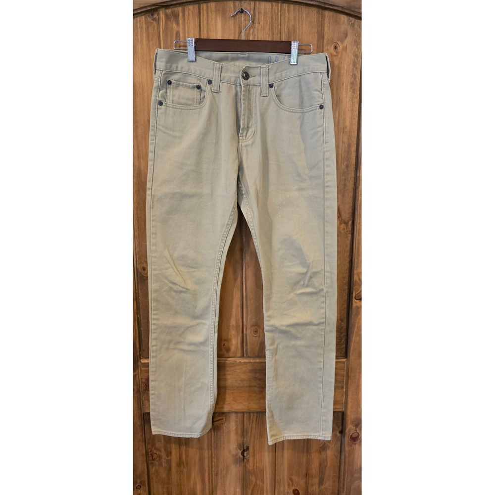 Bullhead Denim Co. Gravels Slim Pants Mens 31x32‎ Khaki Tan Good Cotton Twill